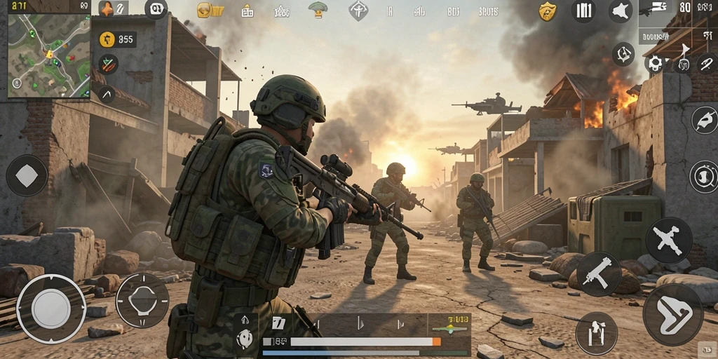 Tampilan mendebarkan dari gameplay TPS 8055.