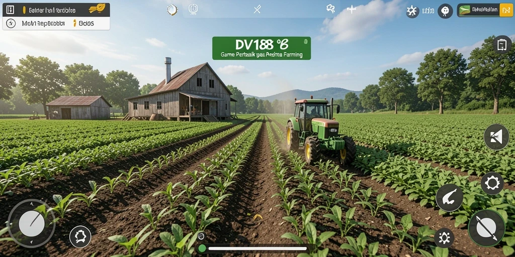 Screenshot gameplay DV188 menampilkan aktivitas bertani yang seru.