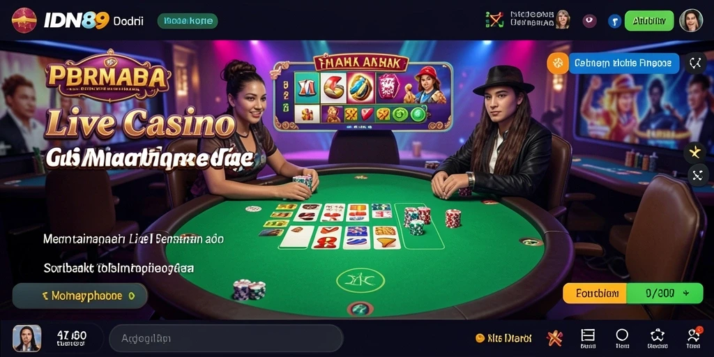 Tampilan utama permainan Live Casino dengan dealer langsung.