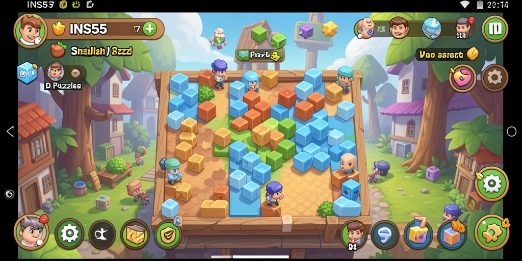 Screenshot utama INS55 menampilkan gameplay menantang dalam permainan Puzzle.