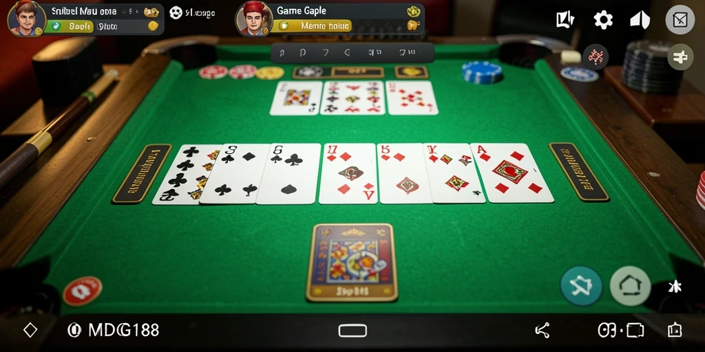 Tampilan gameplay seru dalam MDG188 game Gaple.