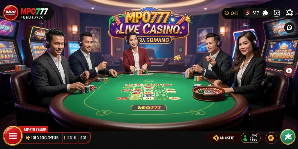 Tampilan gameplay Live Casino yang mendebarkan di MPO777.