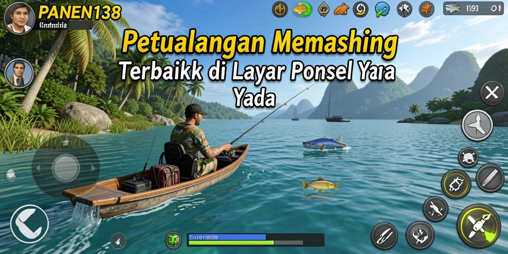 Screenshot gameplay PANEN138 dengan aksi memancing seru di lautan.