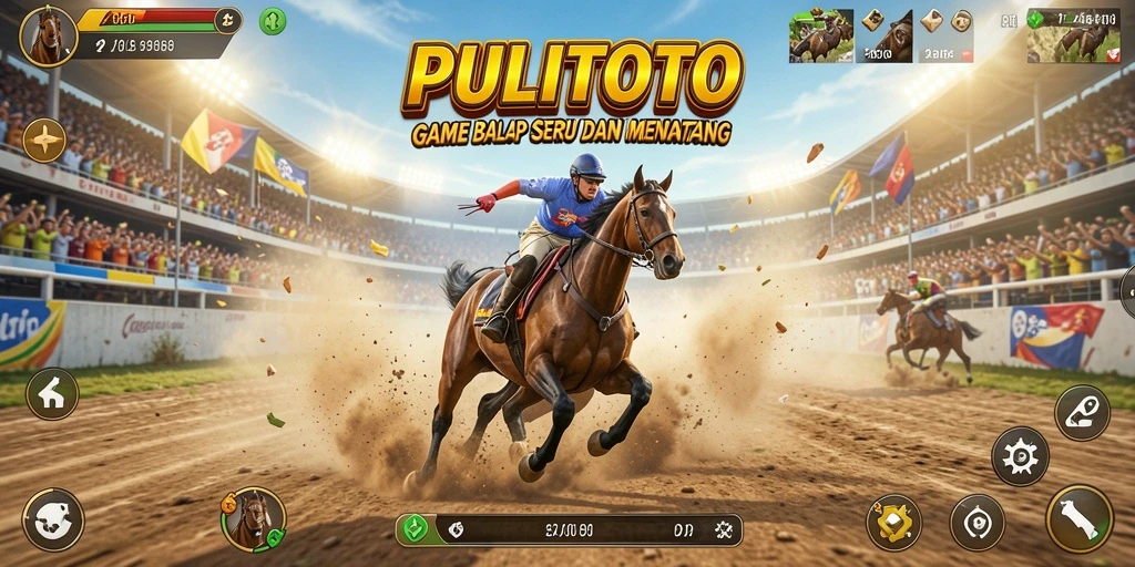 Tangkapan layar utama PULITOTO menampilkan aksi balap yang mendebarkan.
