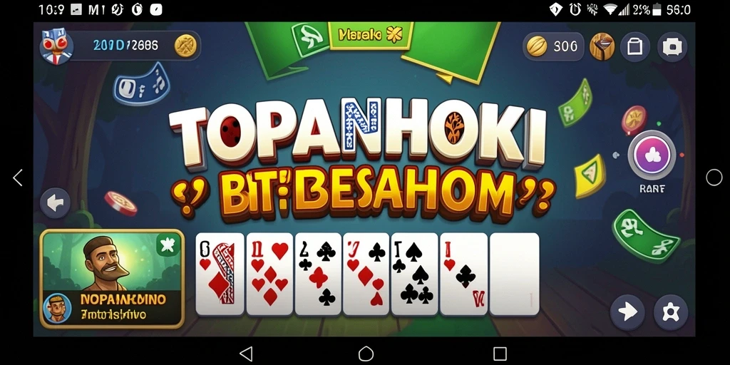 Tampilan gameplay seru dalam permainan Domino TOPANHOKI.