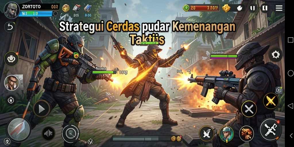 Tangkapan layar gameplay ZORTOTO yang menunjukkan pertempuran strategi yang mendebarkan.